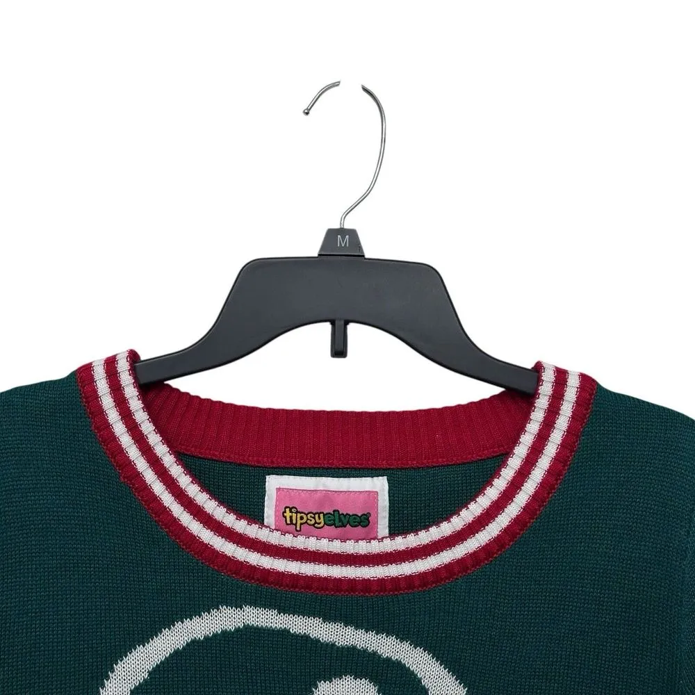 Tipsy Elves Ugly Christmas Sweater Santa Pouring Milk Size Large‎ Green Red - Image 2