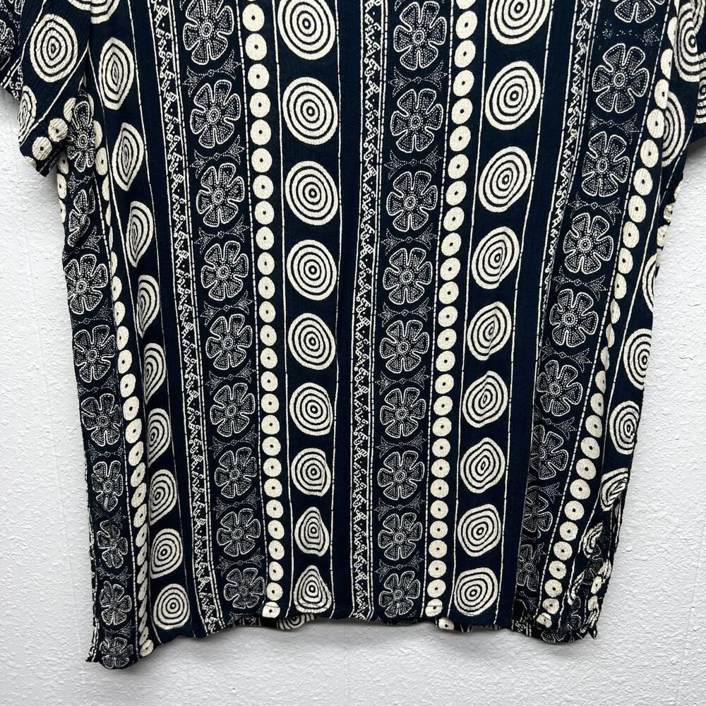 Womens Bohemian Gauzy Workwear Casual Timeless Discreet Tunic Top Size XL Black - Image 8