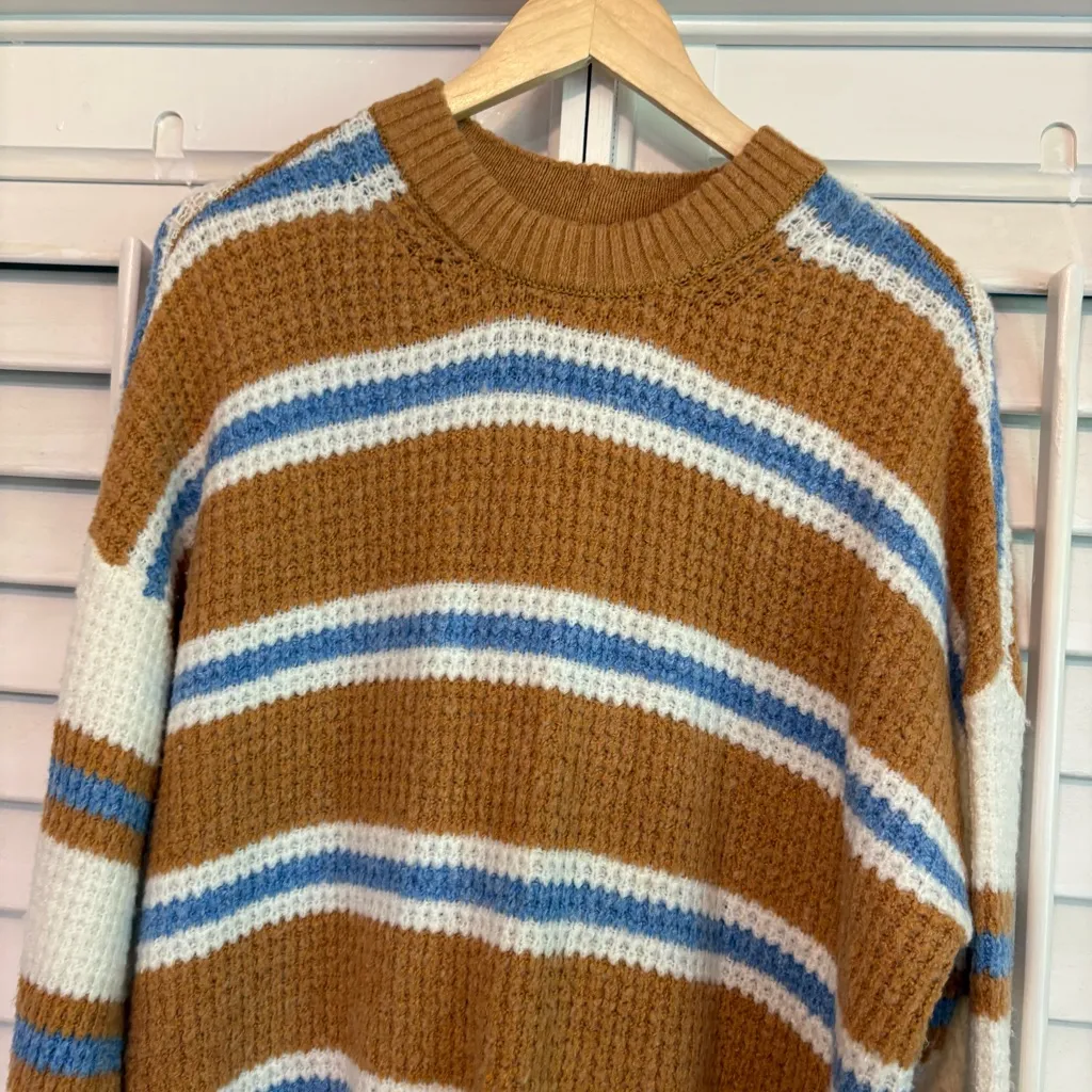 American Eagle Orange And Blue‎ Stripe Sweater Size Small - Image 3