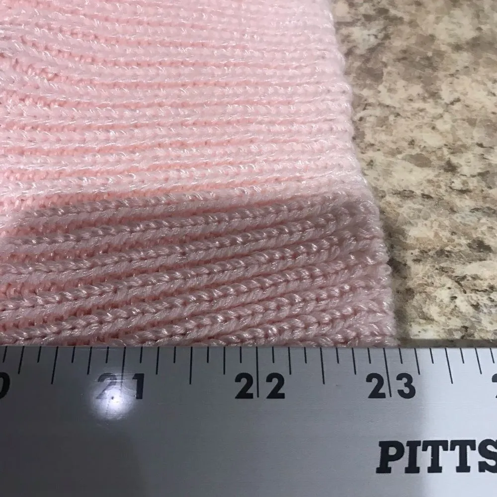 Cristina Pink Pullover Sweater with Gemstones Pearls Large - Image 7