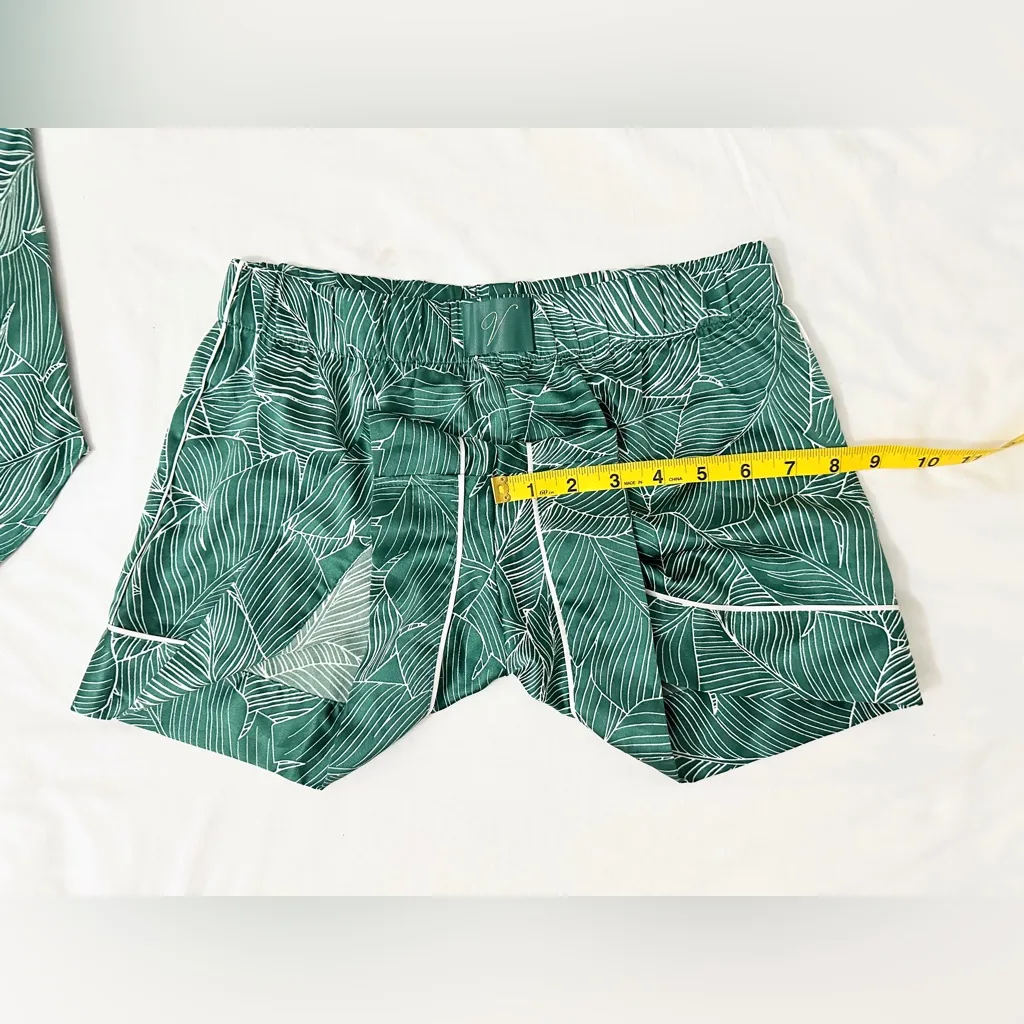 NWOT Victoria's Secret Satin Cami Pajama Set - Green Palm Leaves - M/XS - Image 12