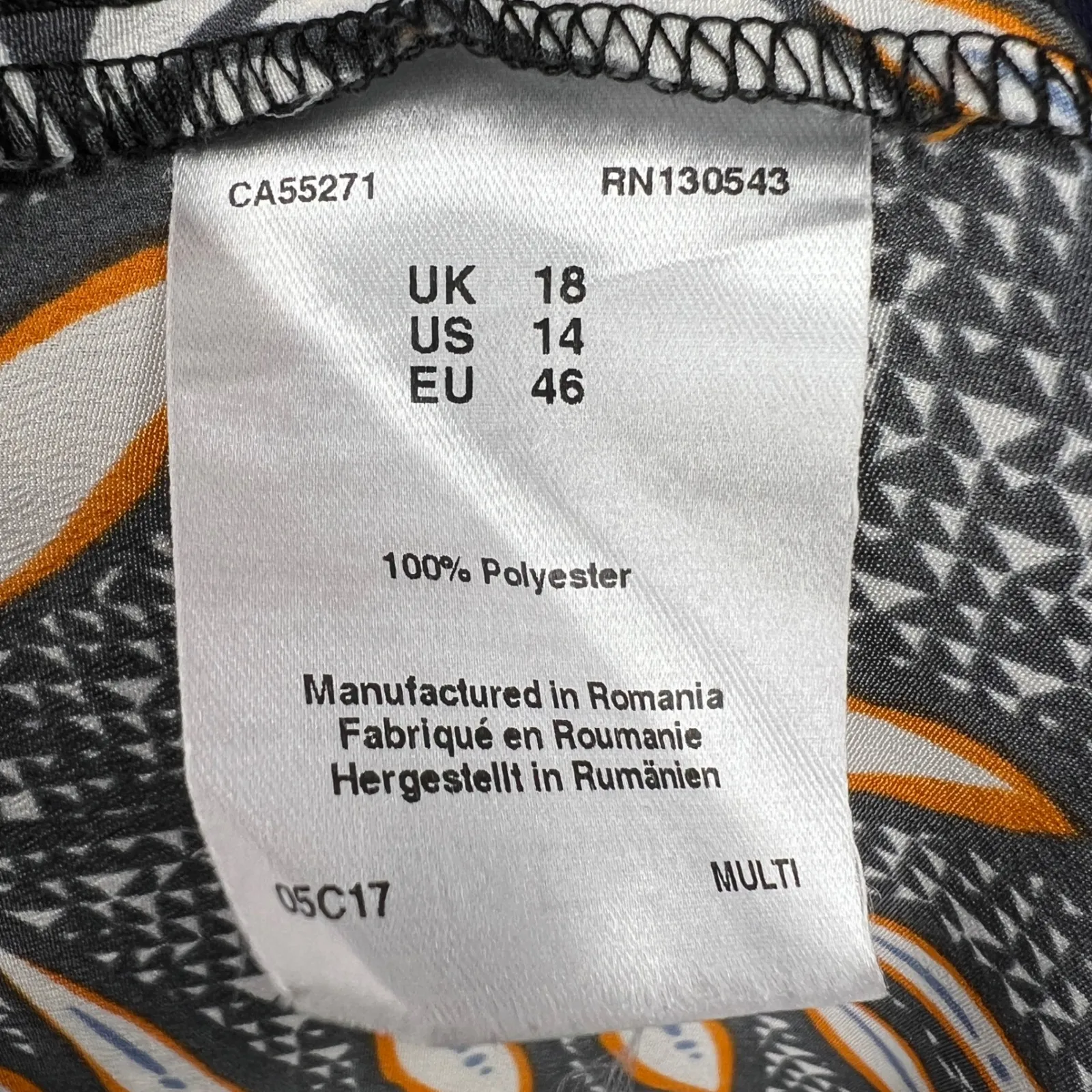 Long Tall Sally Women's Dress US 14 Leaf Print Short Sleeve Casual Black - Image 6