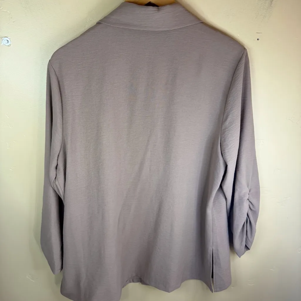 Adrianna Papell One Button Cinched Sleeve Size Large Basic Jacket‎ Blazer Office - Image 8