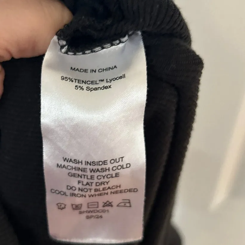 Quince Black Ribbed Sleeveless Scoop Neck Ankle Length Henley Jumpsuit - Image 4