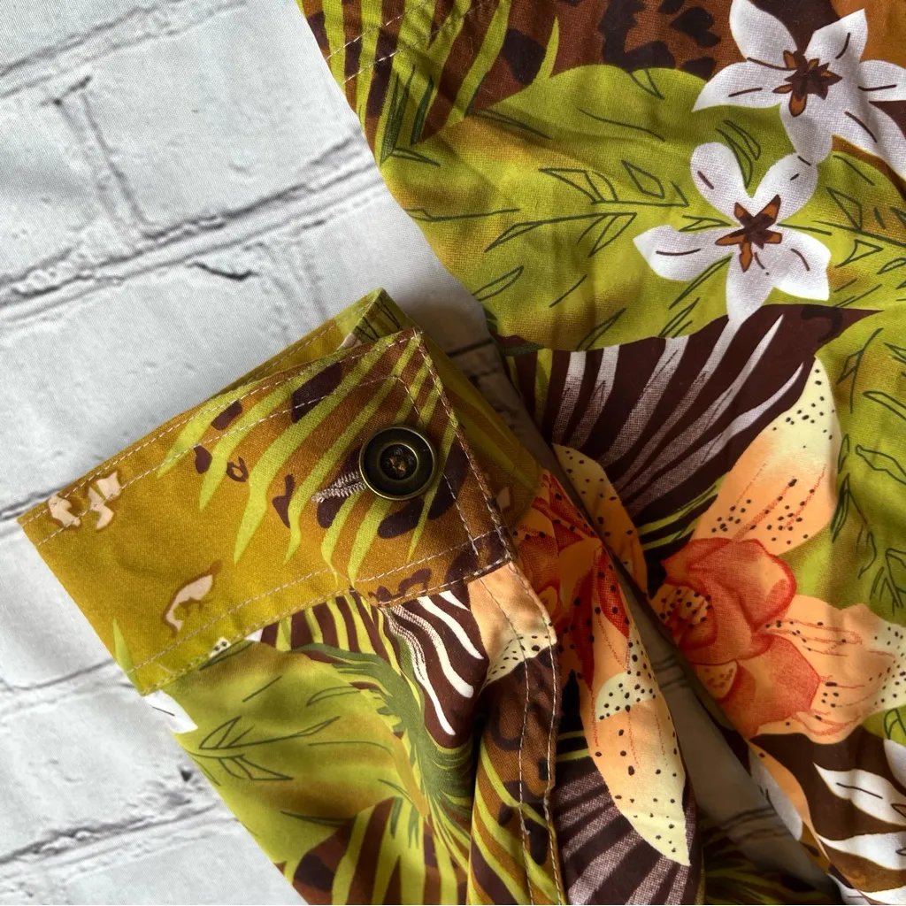 Allison Daley 22W Tropical Shacket Jacket Jungle Print Button Down Shirt Vtg Y2k - Image 14