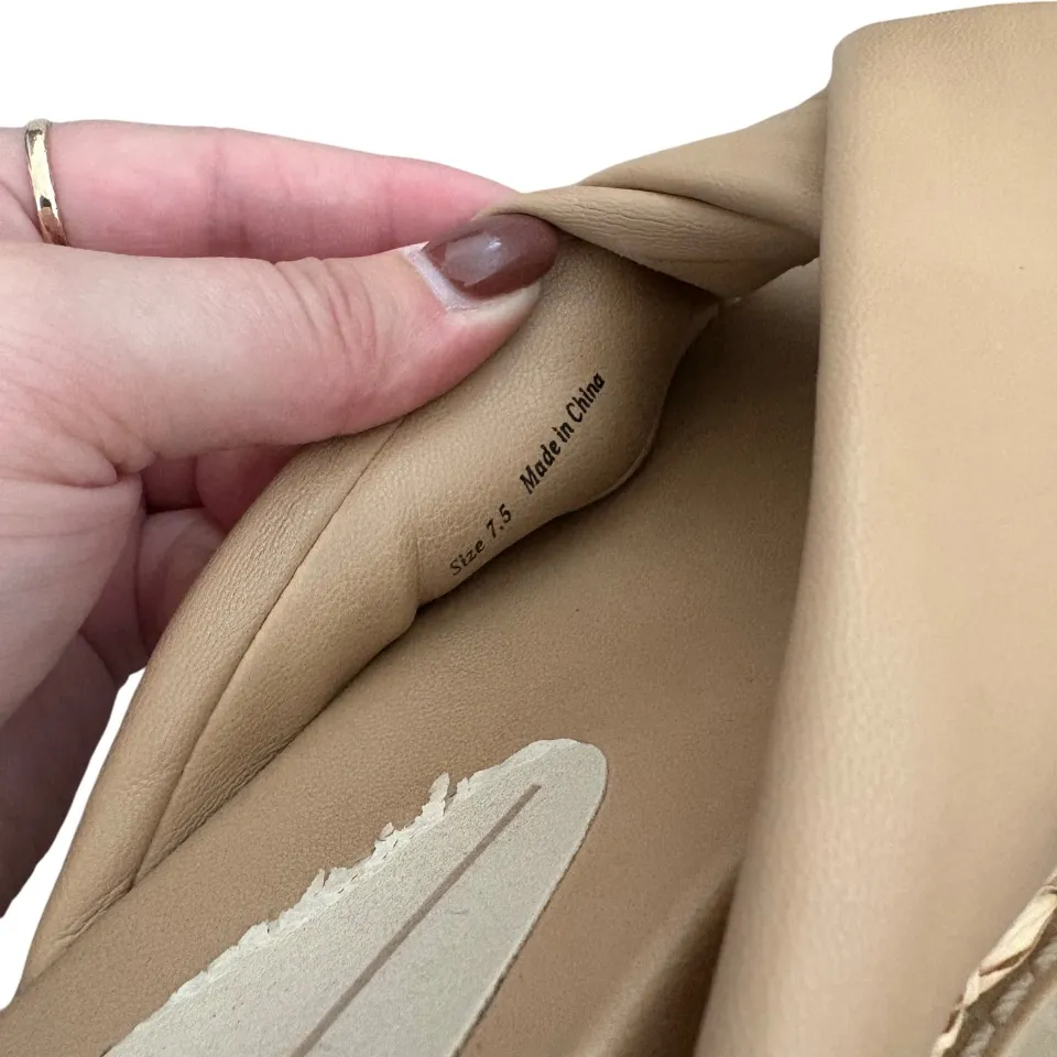 Dolce Vita Giza Knotted Faux Leather Platform Espadrille Slip On Sandals Tan Size 7.5 - Image 6