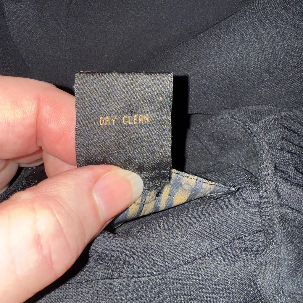 Nicole Miller Collection Women’s Silk Dress Classic Black Puckered Skirt Size 12 - Image 9