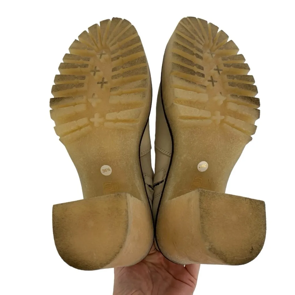 Free People Boots 36.5‎ Tan Ankle Leather Block Heel Boho Festival - Image 9