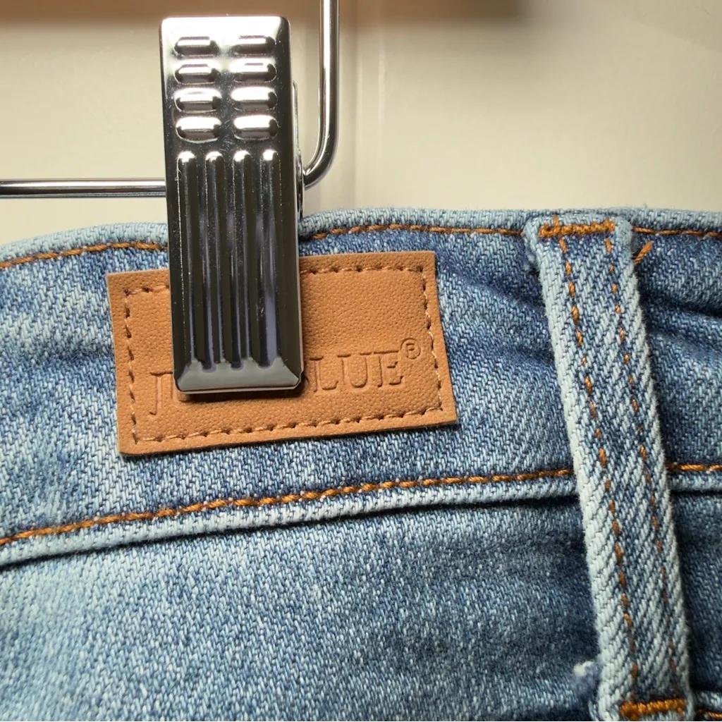 Judy Blue 20W Bootcut Jeans Raw Hems High Rise Blue Wash Country Chic - Image 9