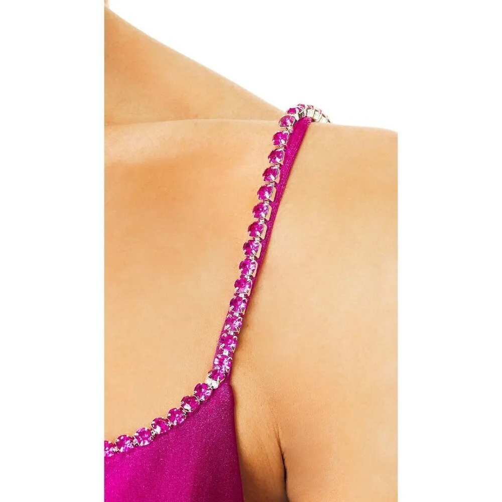 Khanums Sash Mini Dress in Barbie Pink Medium New Womens Crystal Cocktail - Image 5