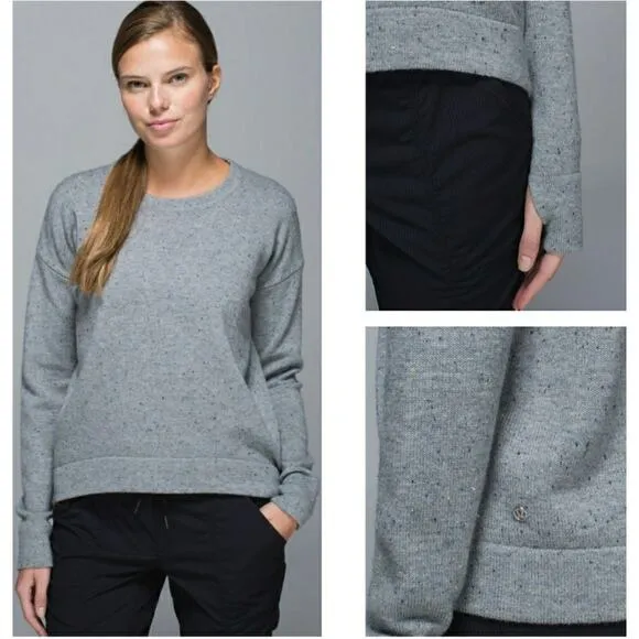 Lululemon Women’s Size 10 Gray Yogi Crew Sweater - Image 2