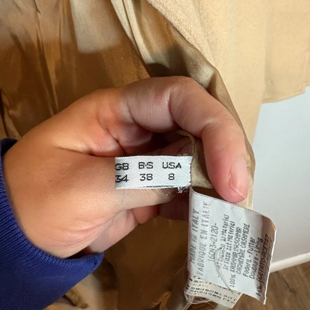 Genny Made in Italy tan cashmere duster coat Size 8 - Image 6