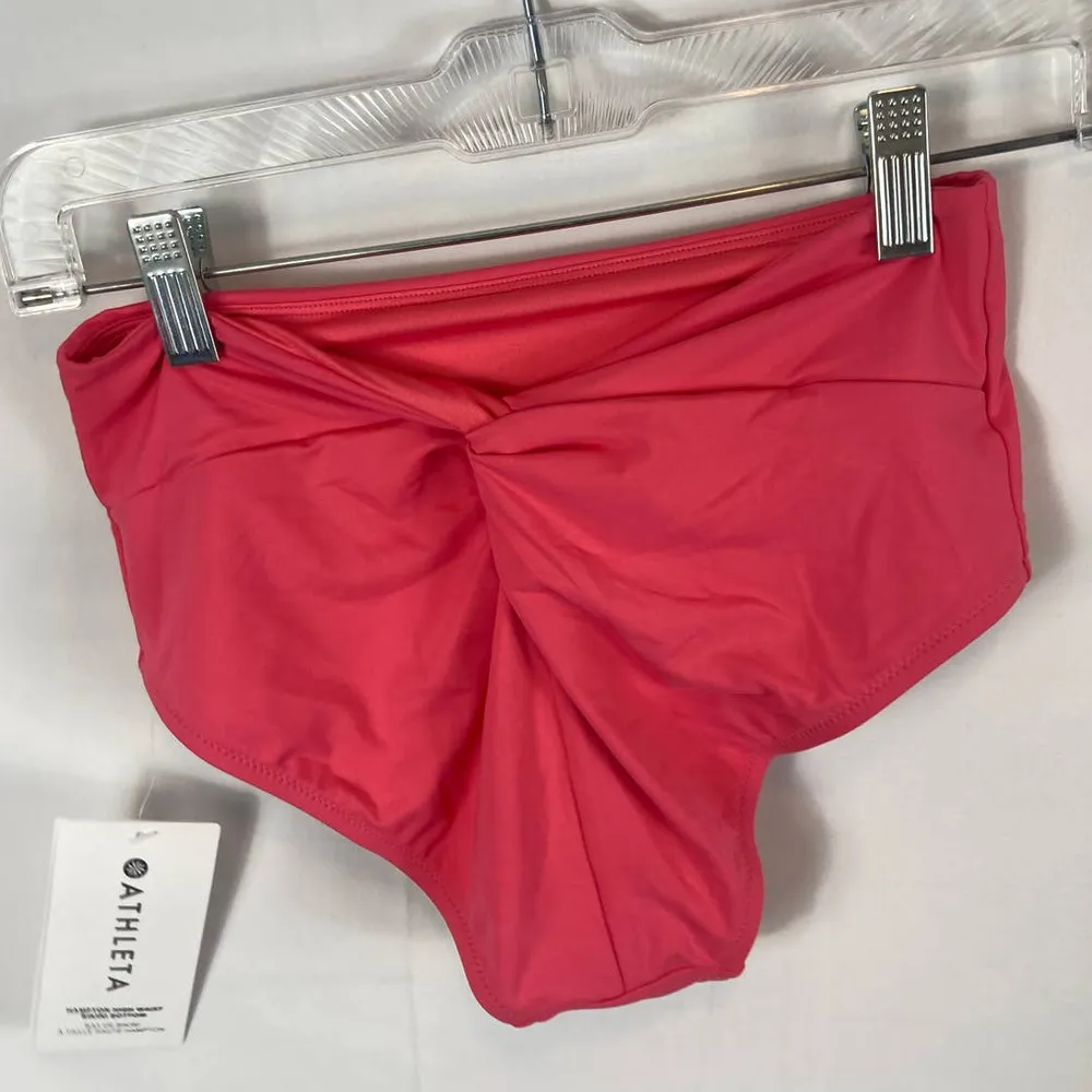 Athleta NWT  Hampton High Waist Bikini Bottom Pink Size XXS - Image 7