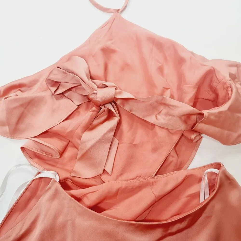 Lovers and Friends Zena Mini Dress in Salmon XS - Image 11