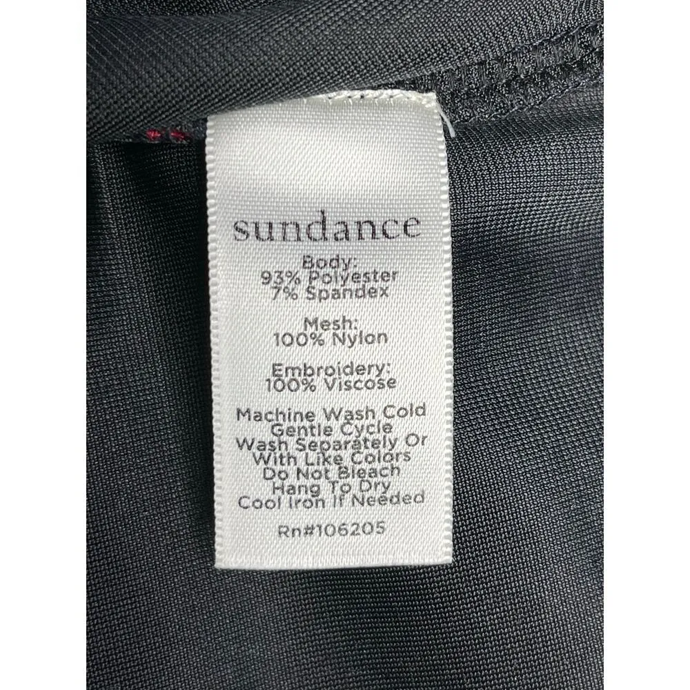 Sundance Enchantress New Velvet Long sleeve boho Top sz S embroidered black red - Image 7