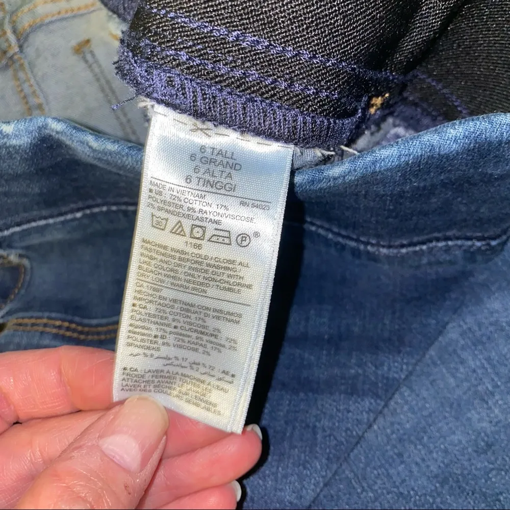 Old Navy Distressed Blue Denim Rockstar Jeggings Size 6 Tall 🆕 - Image 7