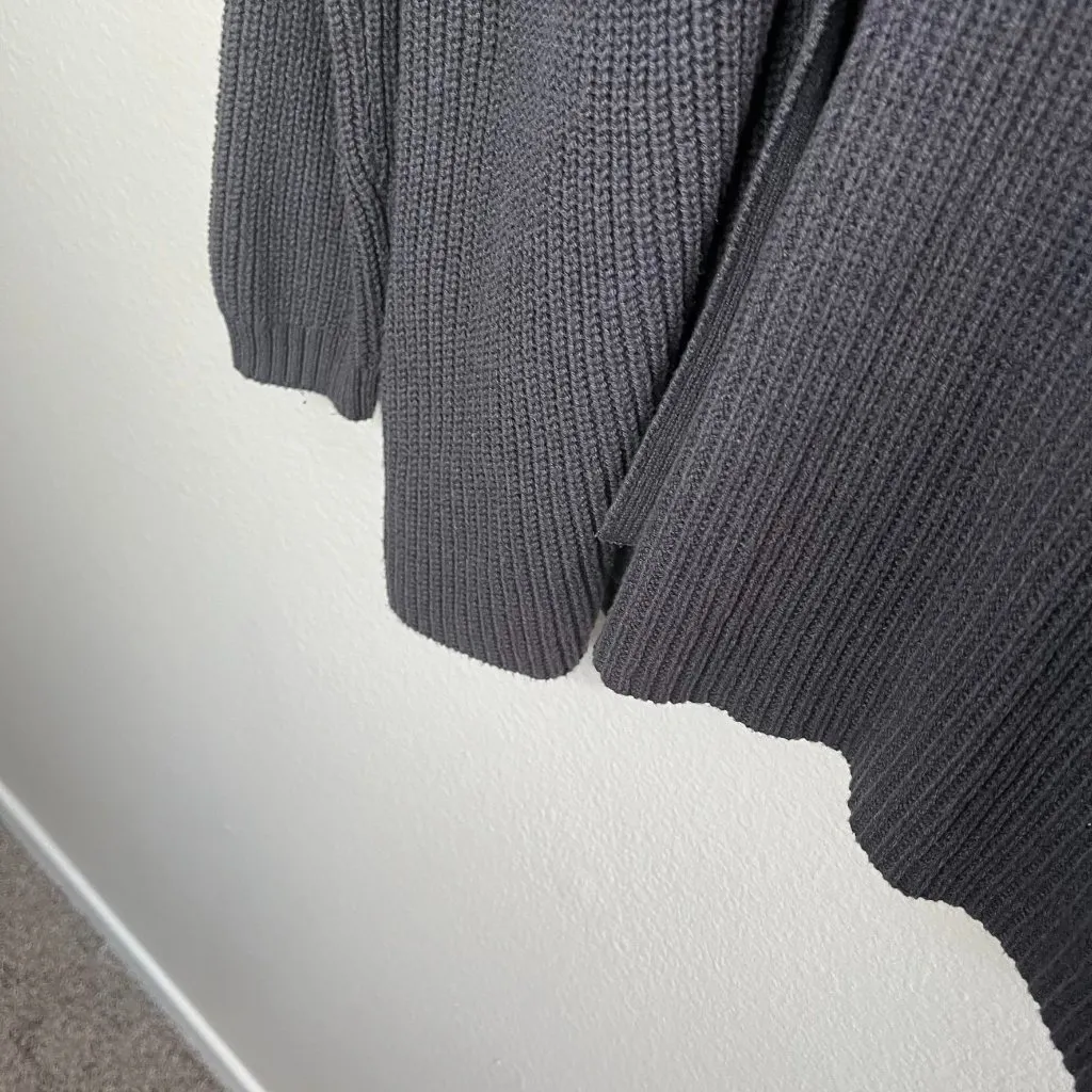 Peyton Jensen Evereve Gray chunky Knit Cardigan Sweater size Large - Image 8