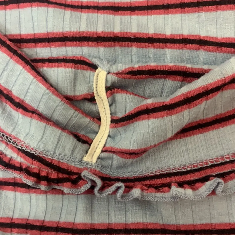 Abercrombie & Fitch Striped Blue Red and Black Ruffled Tube Top Size M - Image 11