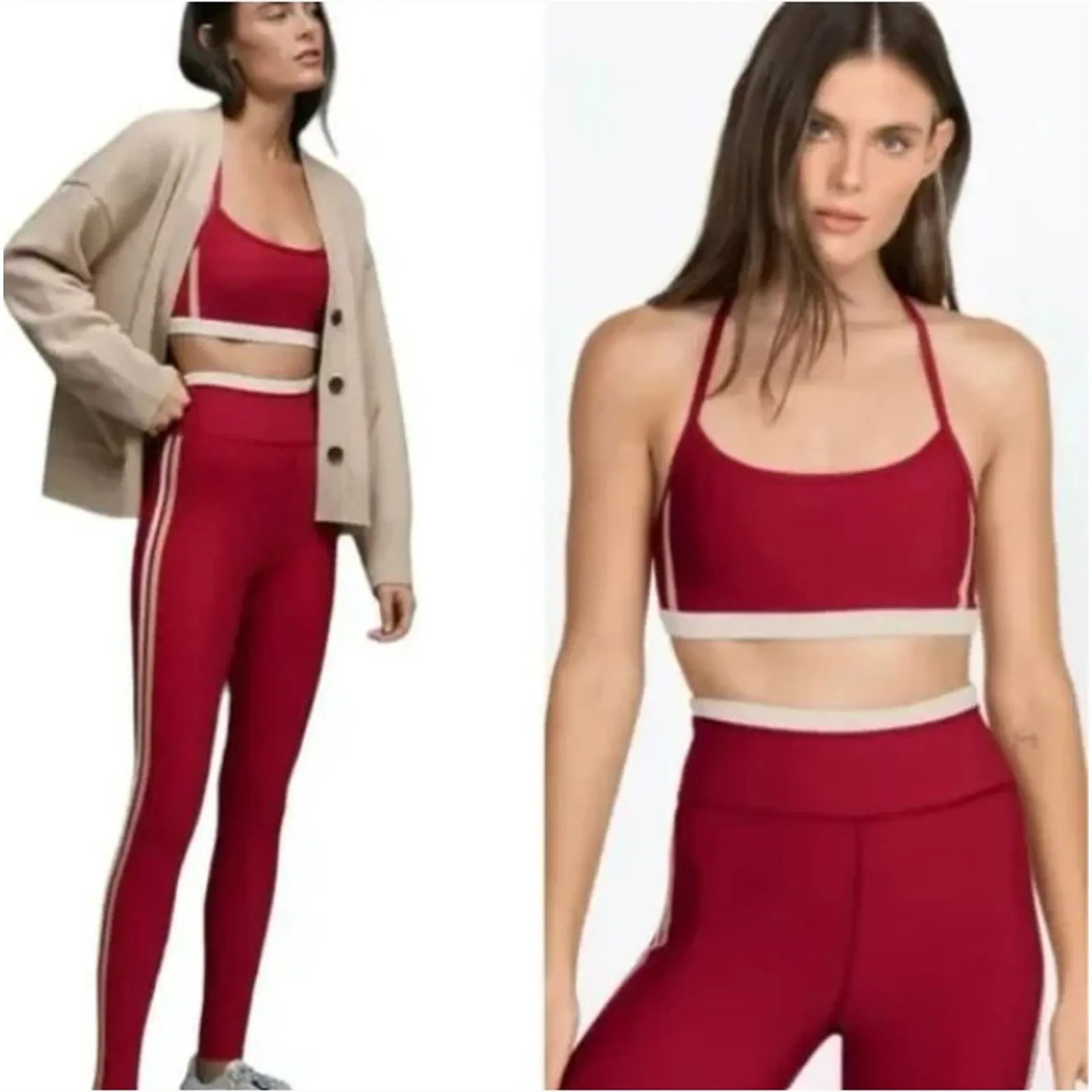 NWT Johnny Was Calme Endurance Cross Back Bra in Red Size L - Image 2