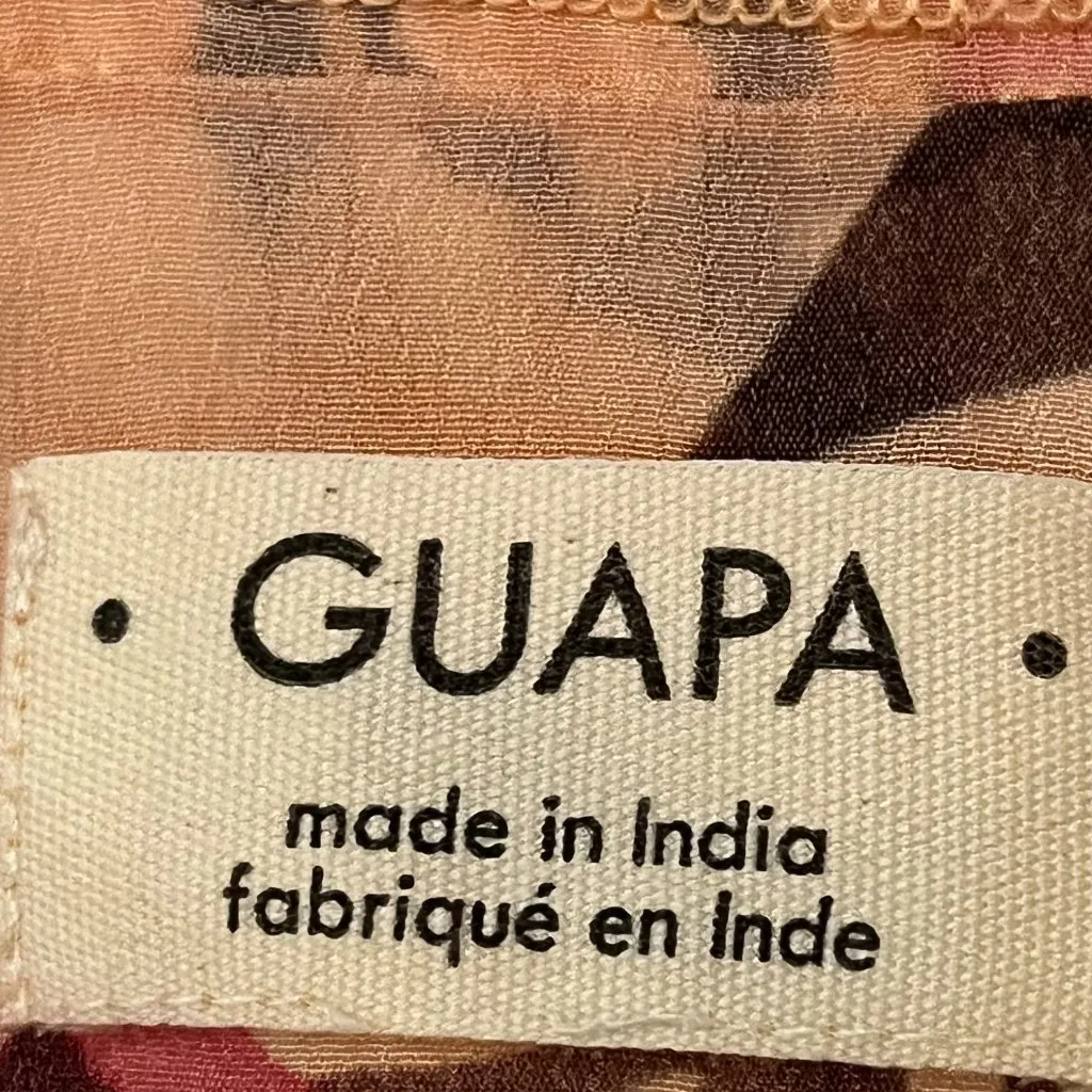 Guapa (anthropologie) beatrice button down floral beaded tunic blouse sz XS boho - Image 8