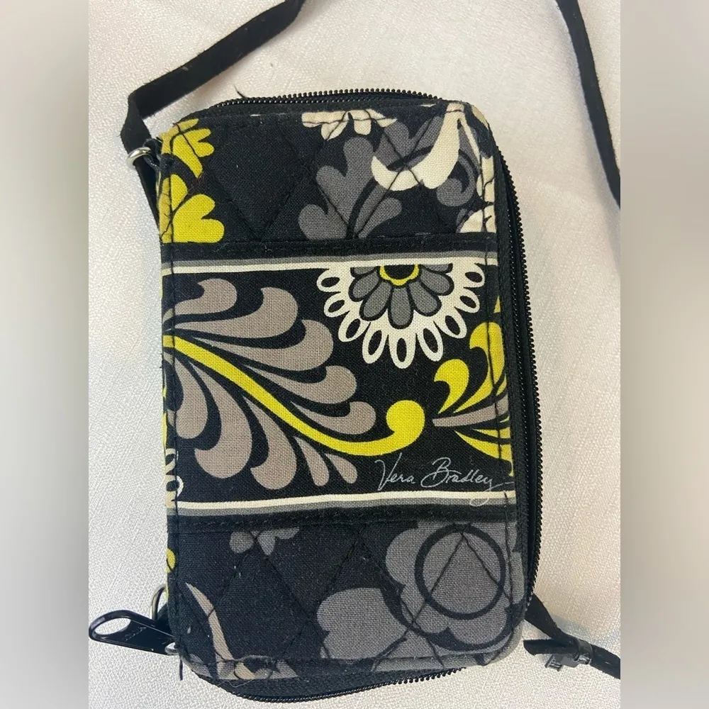Vera Bradley Black and Yellow Flora Mandala Print Wristlet - Image 28