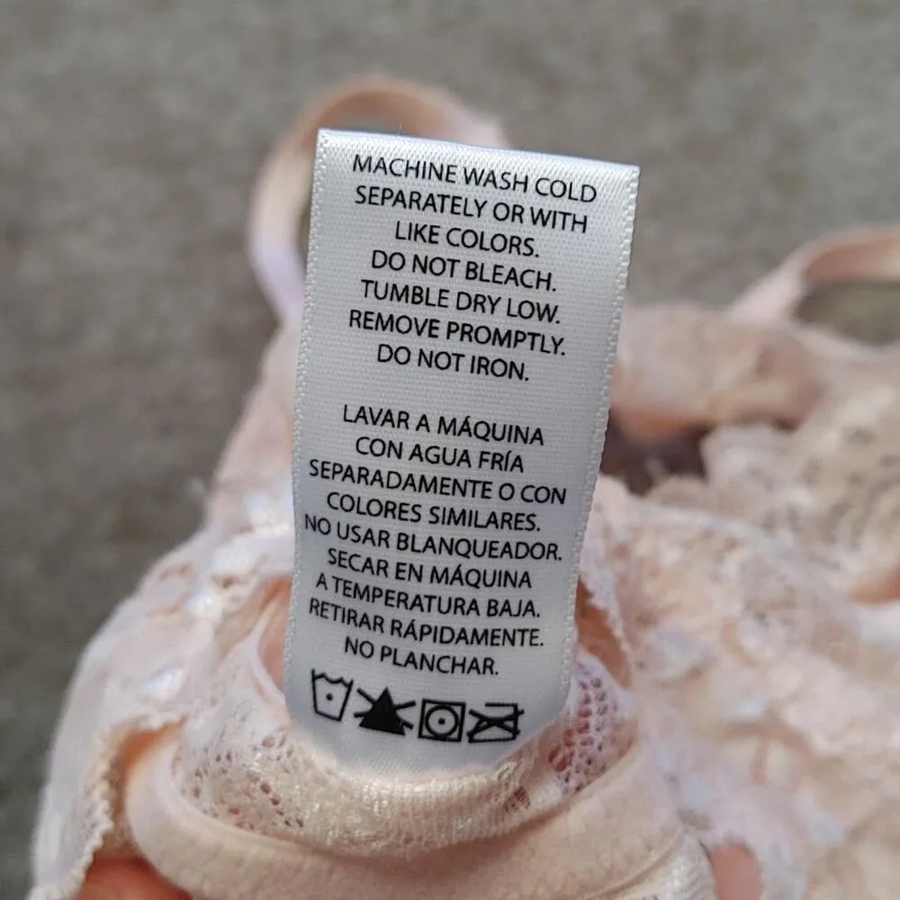 Light Pink Bra Size 34B Blush Front Clip Lace Padded Cup Feminine Chic Girl - Image 7