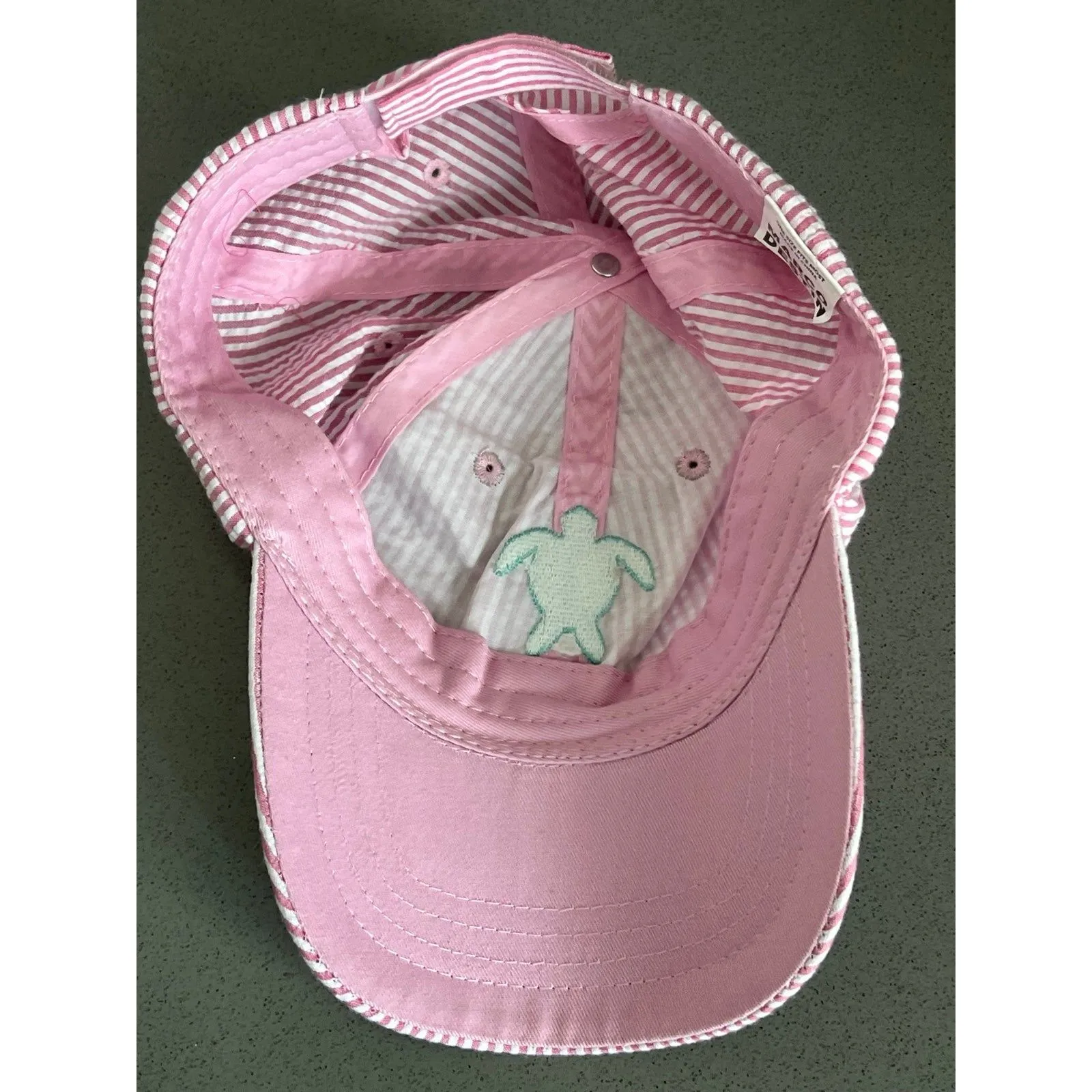 Destin, Florida Pink White Striped‎ Ball Cap Hat Adjustable Baseball - Image 5