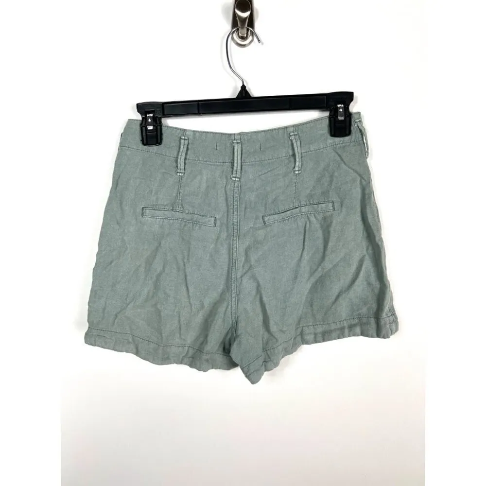 Abercrombie‎ & fitch green linen shorts - Image 4