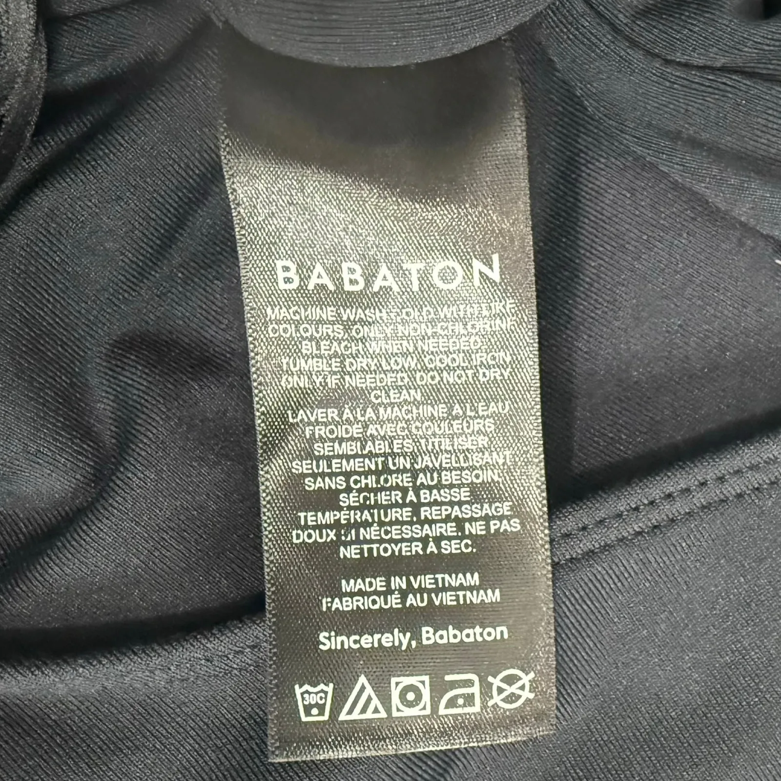 Babaton Black Square Neck Long Sleeve Nylon Spandex Thong Bodysuit Size L - Image 10