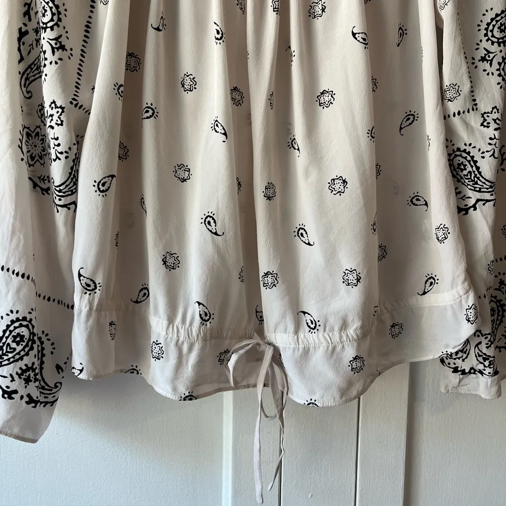 Theory Odettah Bandana Silk Off the Shoulder Top XS - Image 6