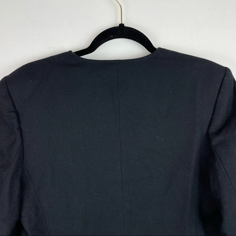 VTG Pendleton 100% Pure Virgin Wool Black Blazer Cropped Jacket Sz 10 Made in US - Image 12