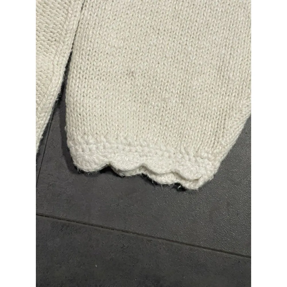 Vintage 90s Dana Scott Sweater Flowers& Roses Patchwork Cream & Pink Size M D204 Size M - Image 8