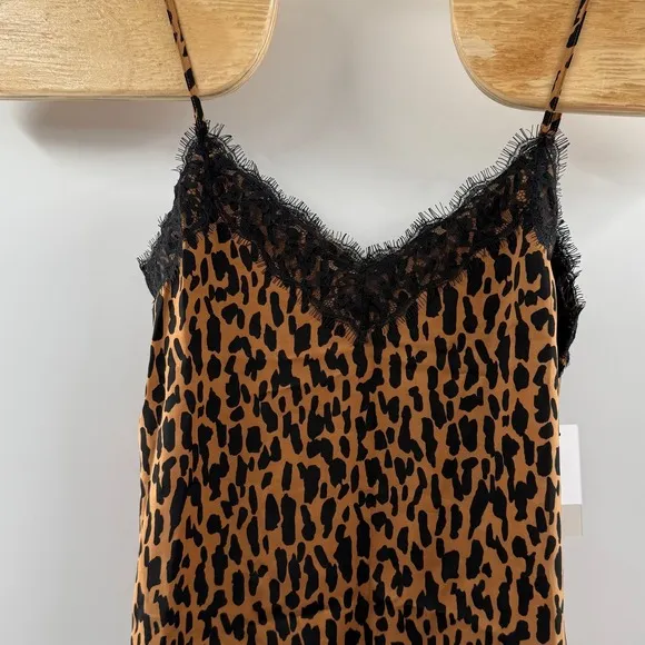 BP Leopard Cami‎ Top Black Lace Trim Sleeveless Casual Tank Top Size S - Image 8