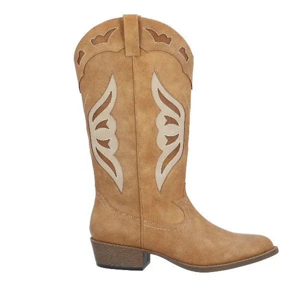 Madden NYC vegan leather tan butterfly wing western cowgirl cowboy boots 9 - Image 2