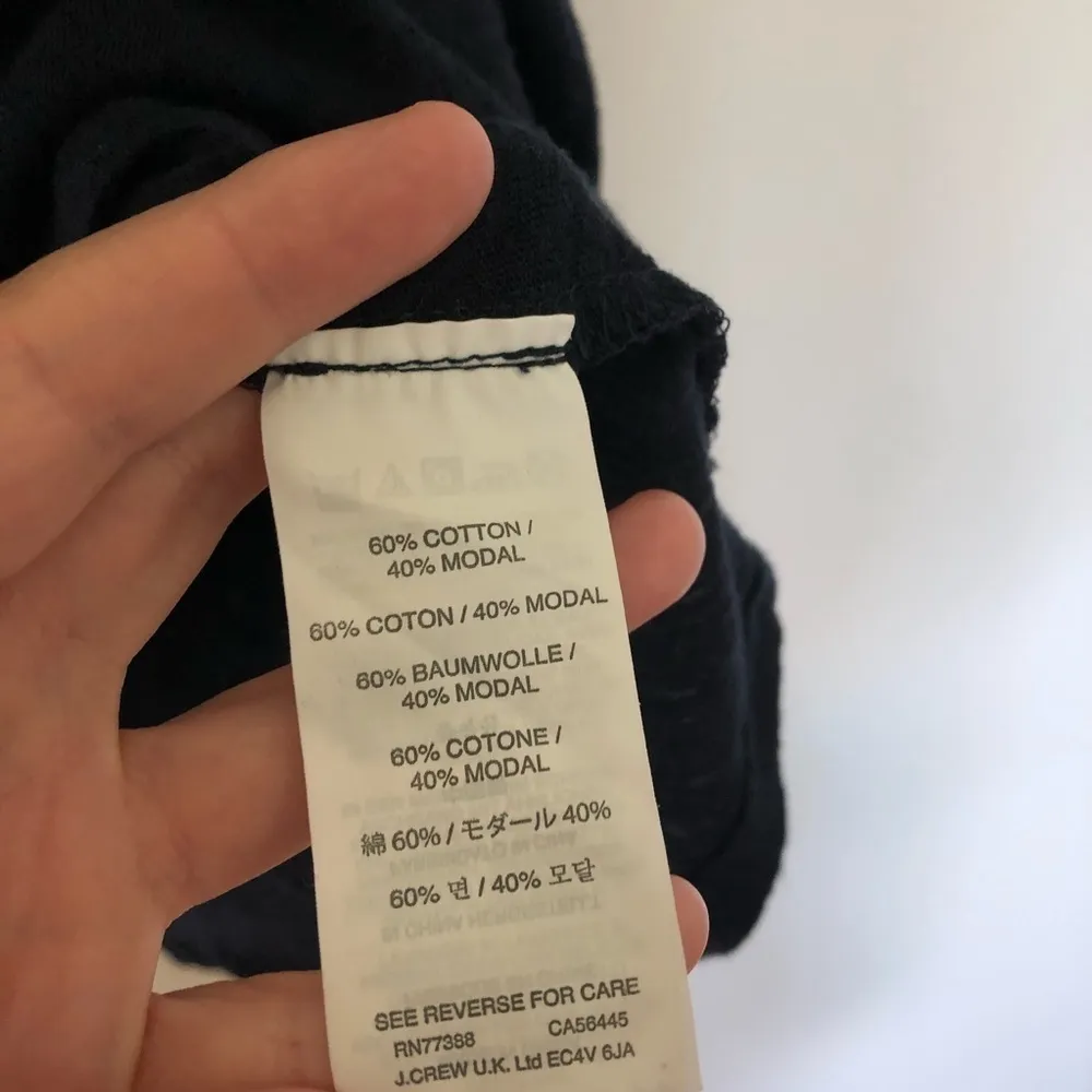 J. Crew Floral Appliqué T-Shirt Navy Blue XS - Image 3