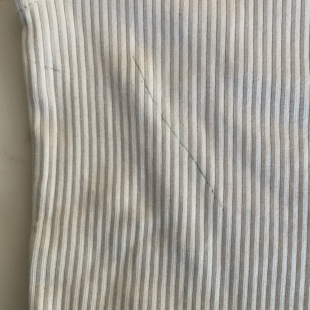 NWT J.Crew Vintage Rib Tee / Poplin Puff Sleeves in Natural Sz XS - green tape - Image 8