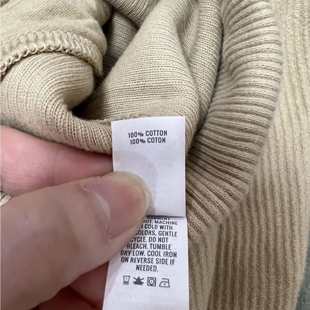 Arie Women’s 100% Cotton Ribbed Jogger Tan Sz M  Casual Cozy Preppy Comfy - Image 7