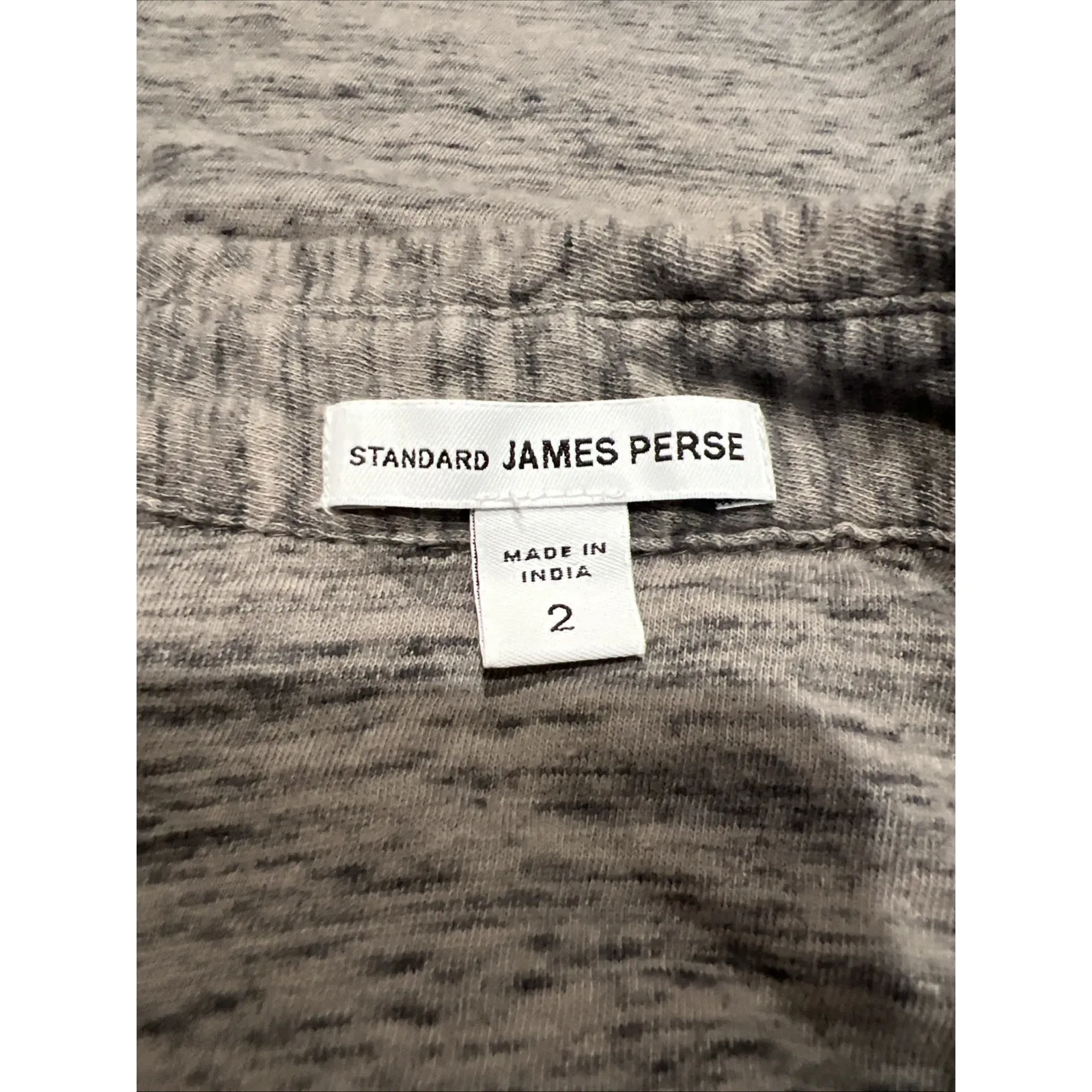 STANDARD JAMES PERSE WGL3935CU Heather Gray Knit Button Up Top SIZE 2 US Medium - Image 5