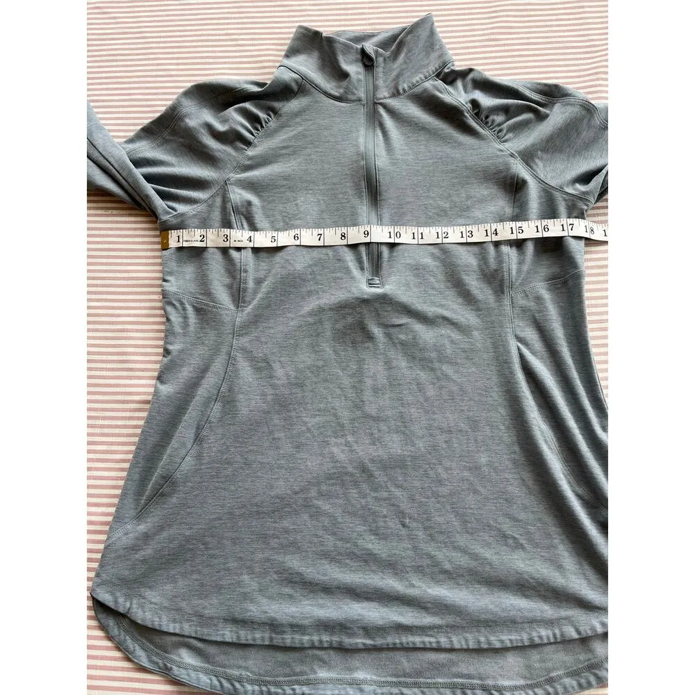 Apana yoga Women's Gray Half-Zip Raglan Long Sleeve Pullover Top Size M - Image 8