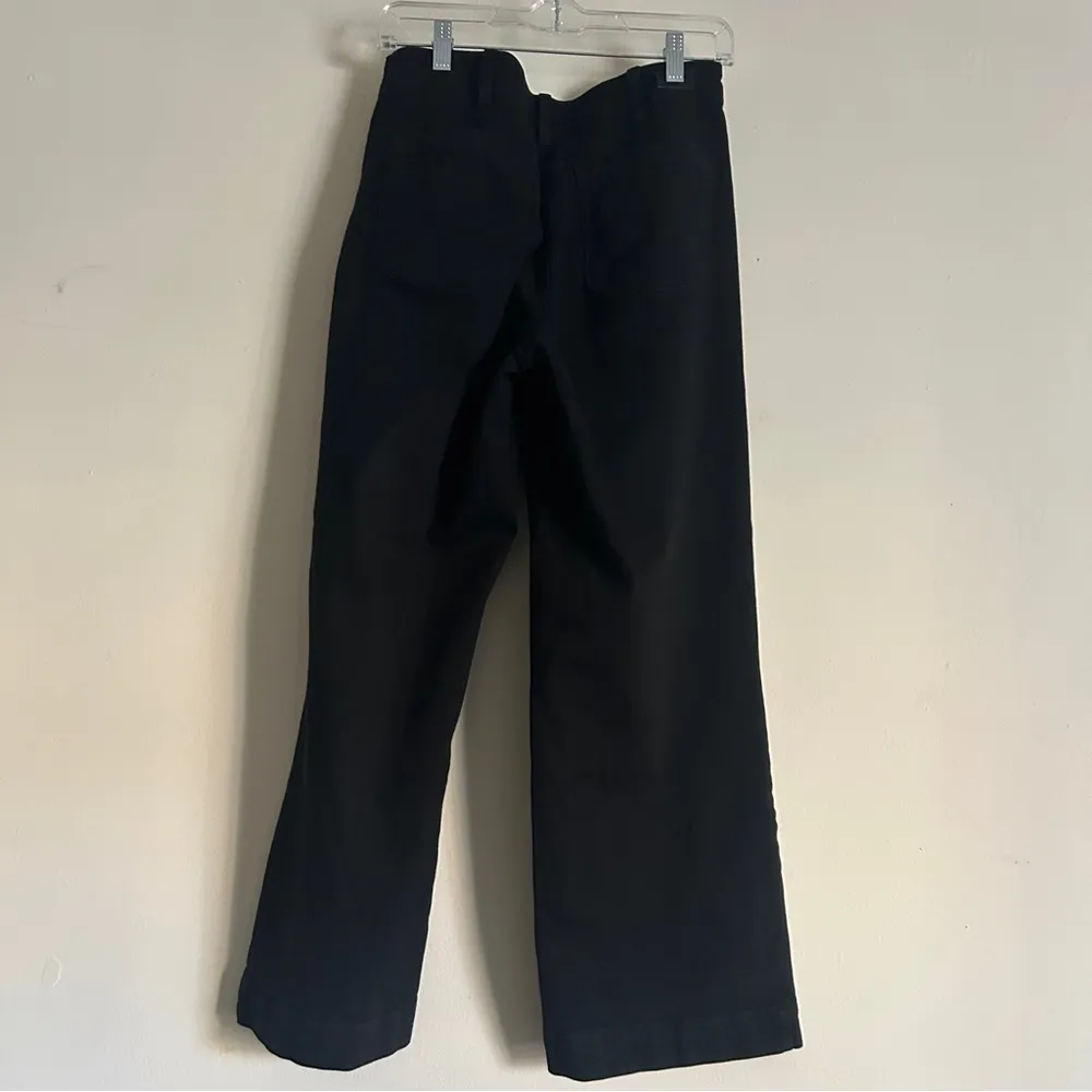 PAIGE Nellie Culotte High Rise Wide Leg Jeans Black Denim Cropped Size 30 - Image 2