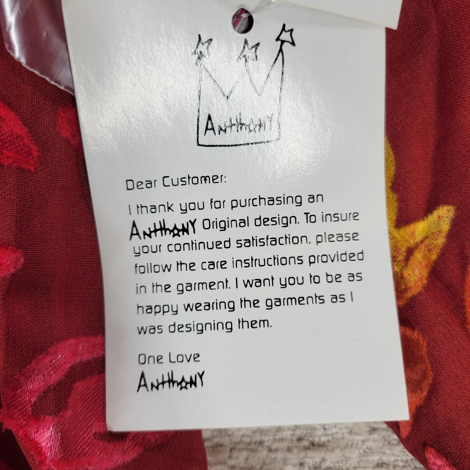 ANTHONY Burnout Velvet Blouse Womens Size S Red Floral Sheer Deadstock y2k NWT - Image 4