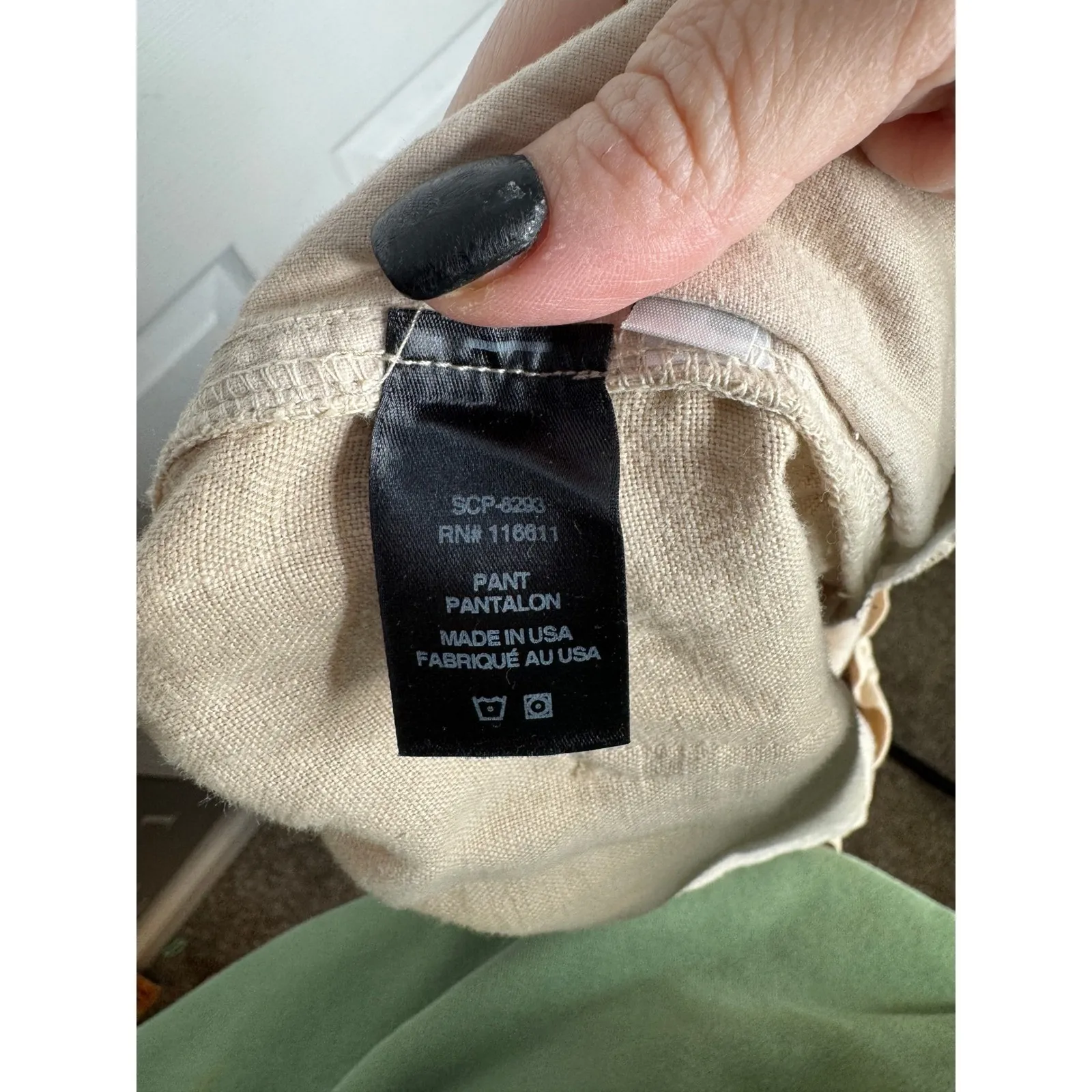 AMADI Anthropoligie 100% Linen Paperbag Wide Leg Cargo Pants Tan Size L Size L - Image 6