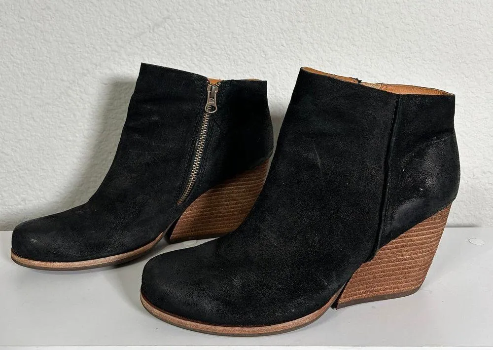 Korkease Sculpted Stacked Wedge Black Bootie Natalya Size 9 $190.00 - Image 11