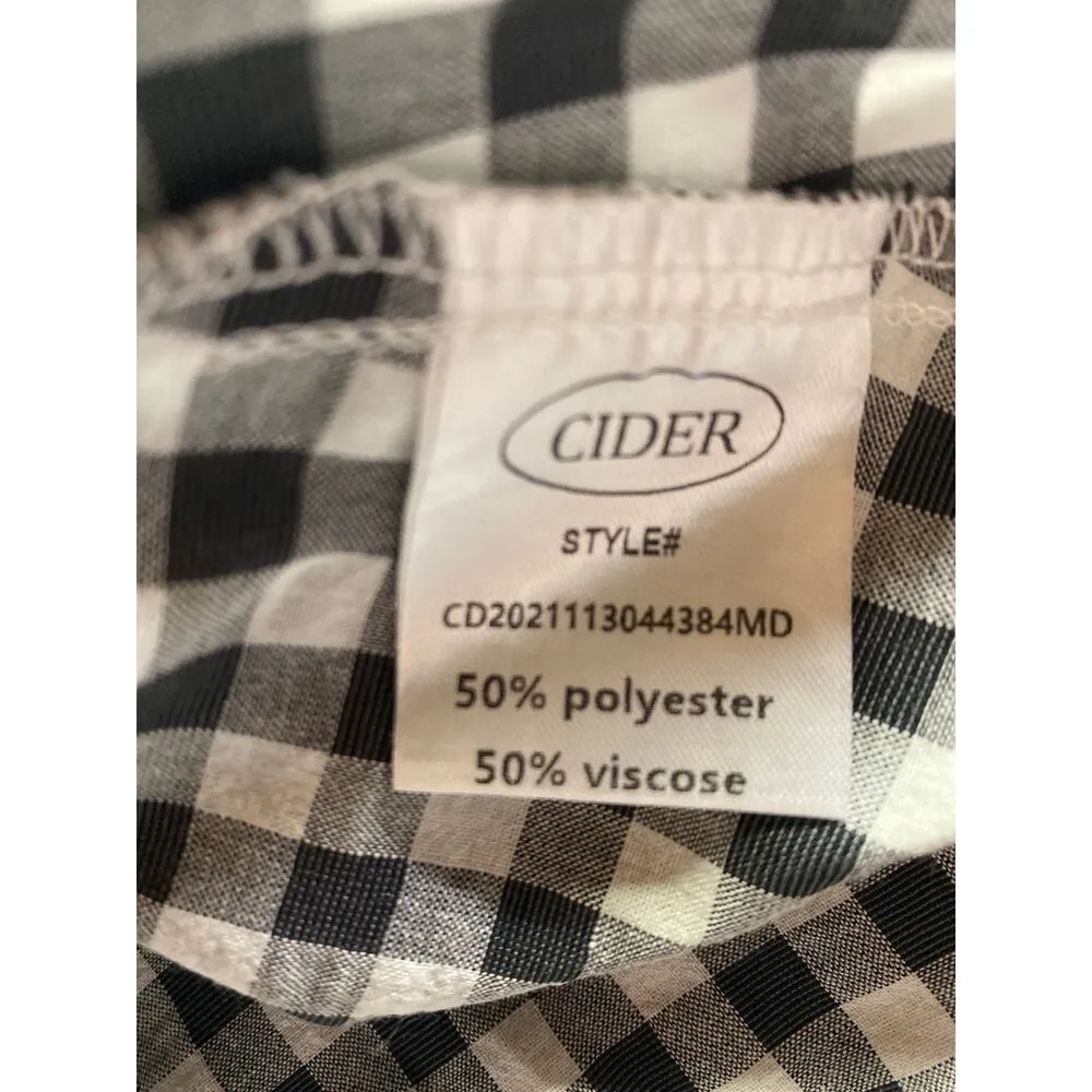 Cider Women's Size Large Eyelet Embroidered Mini Dress White Black Zip Up NWT - Image 6