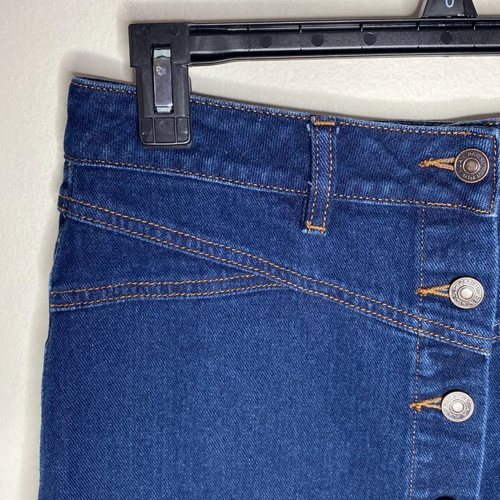 Pacsun button through dark wash denim mini skirt size 27 - Image 3