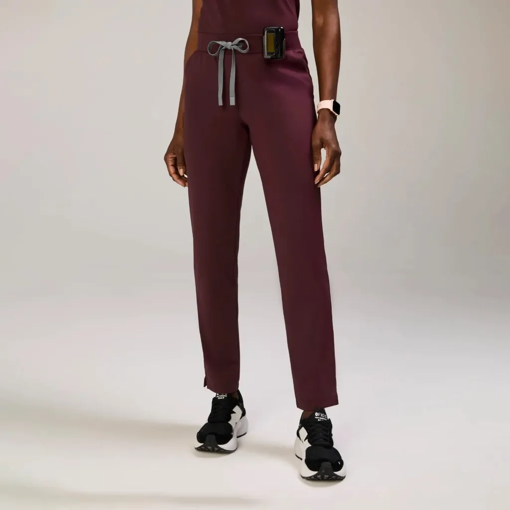 Figs Tena FORMx Slim Tapered Scrub Pants in Burgundy, Size Large - Image 2