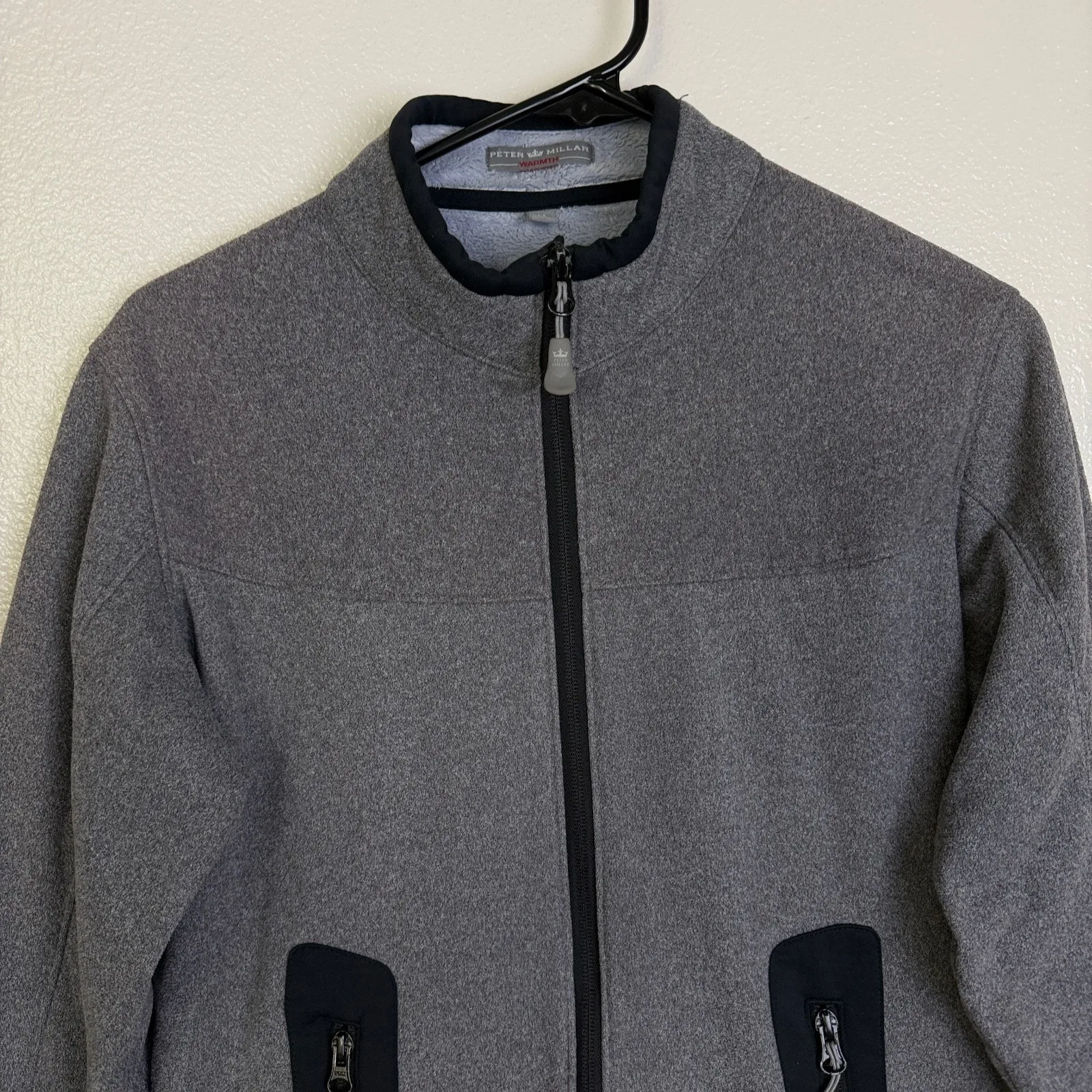 Peter Millar Warmth Jacket Womens Medium Gray Full Zip Fleece Golf Sanctuary - Image 3