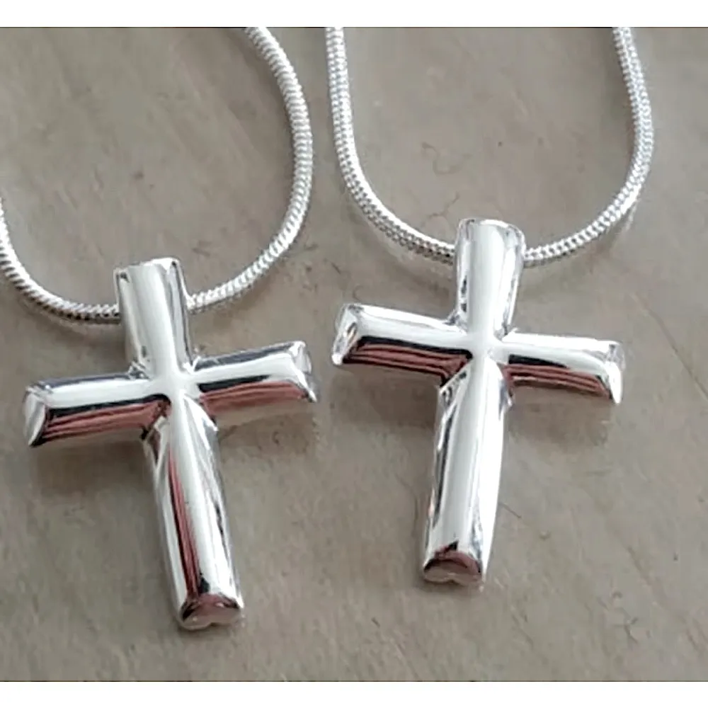 925 Sterling Silver Cross Pendant‎ Necklace, 16-18” - Image 2