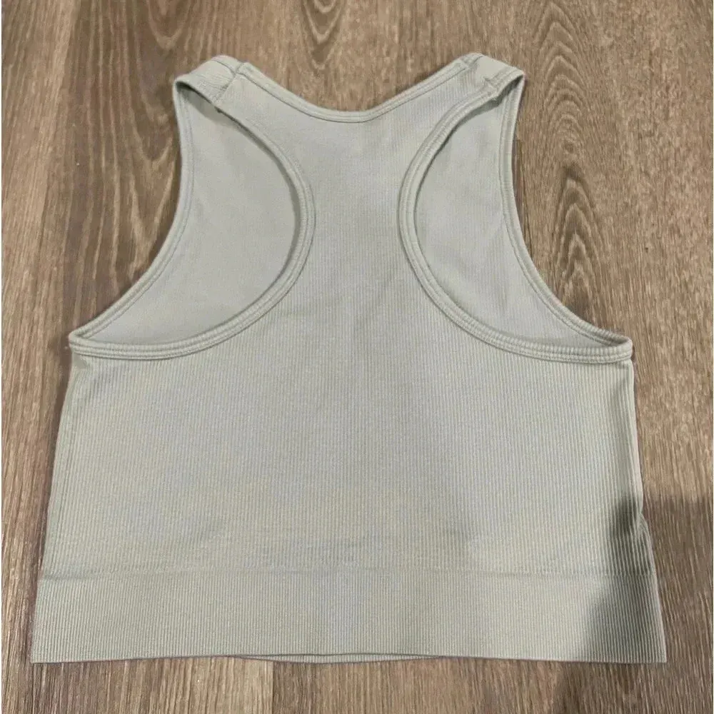 Grey High Neck Tank Top With Cutout Gray Size M - Image 6