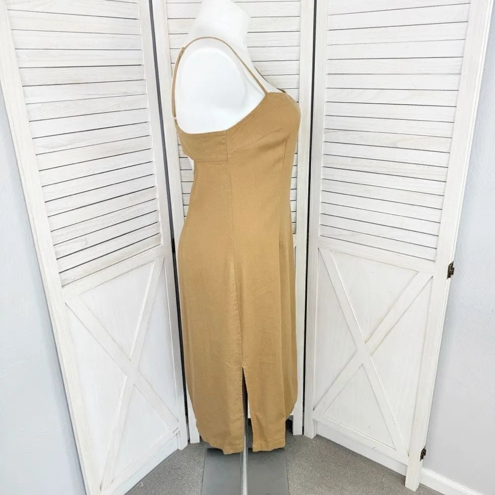 ShoeDazzle Open Back Linen Blend Strappy Sheath Dress‎ Tan XXL Tan - Image 4